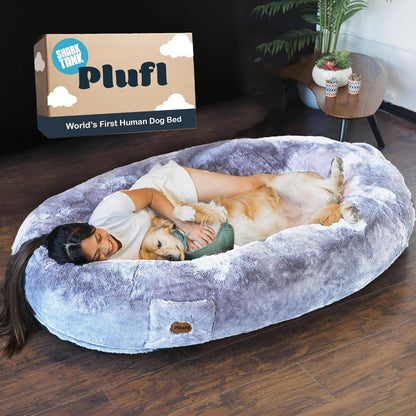 Cama de Cachorro Humana para Adultos e Crianças - Saco de Feijão de Espuma de Memória, Lavável na Máquina, Cama Confortável para Soneca no Chão