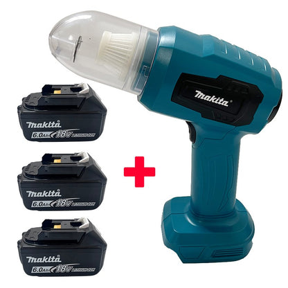 Aspirador de pó elétrico Makita com forte sucção, mini, sem fio, portátil, soprador para limpeza doméstica com 7 bicos para bateria 20V 18V