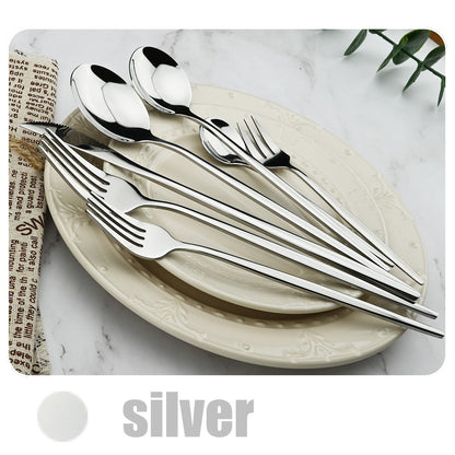 Conjunto de 16 talheres de aço inoxidável Verde Menta, facas, garfos, colheres de sobremesa para casa, jogo de talheres para cozinha