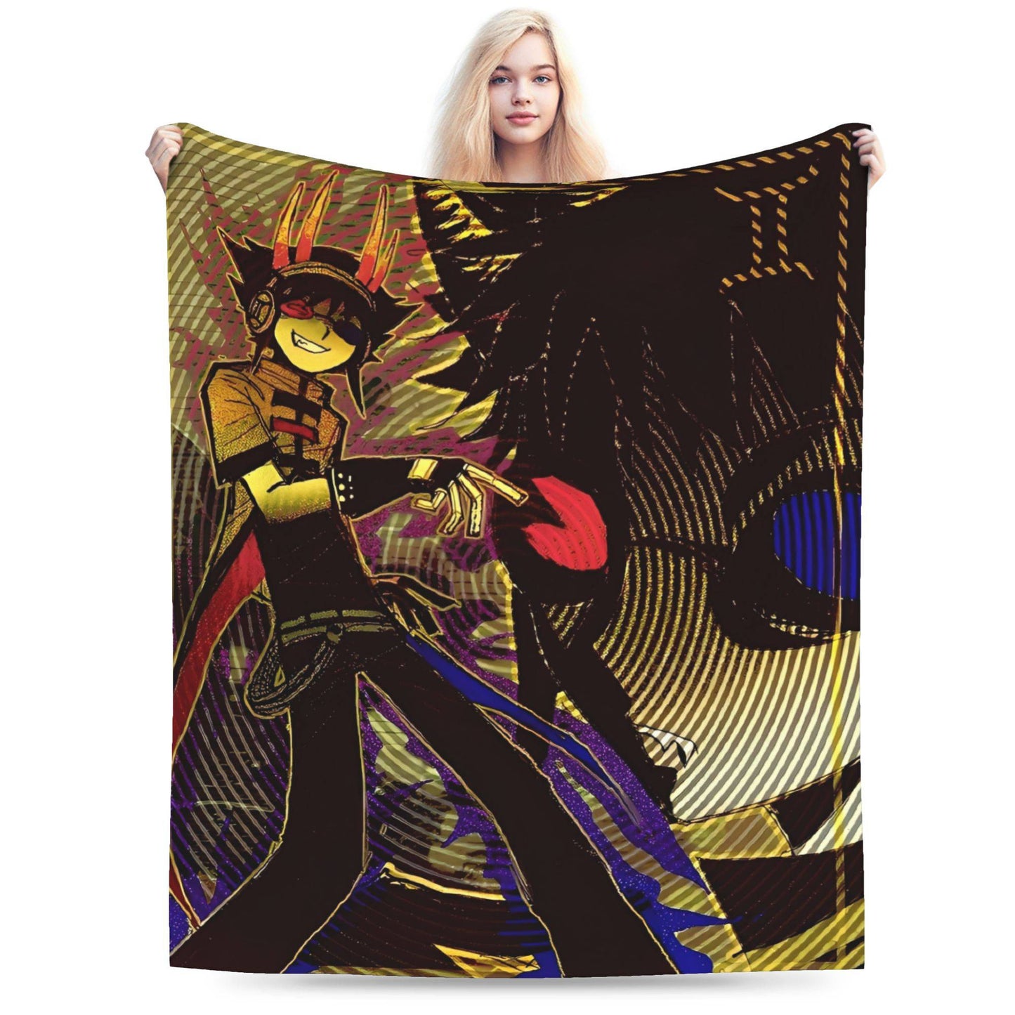 Manta de Flanela Homestucked Manga Cobertor Macio e Quente para Sofá Cama Viagem Engraçado Colcha Capa de Sofá-Cama