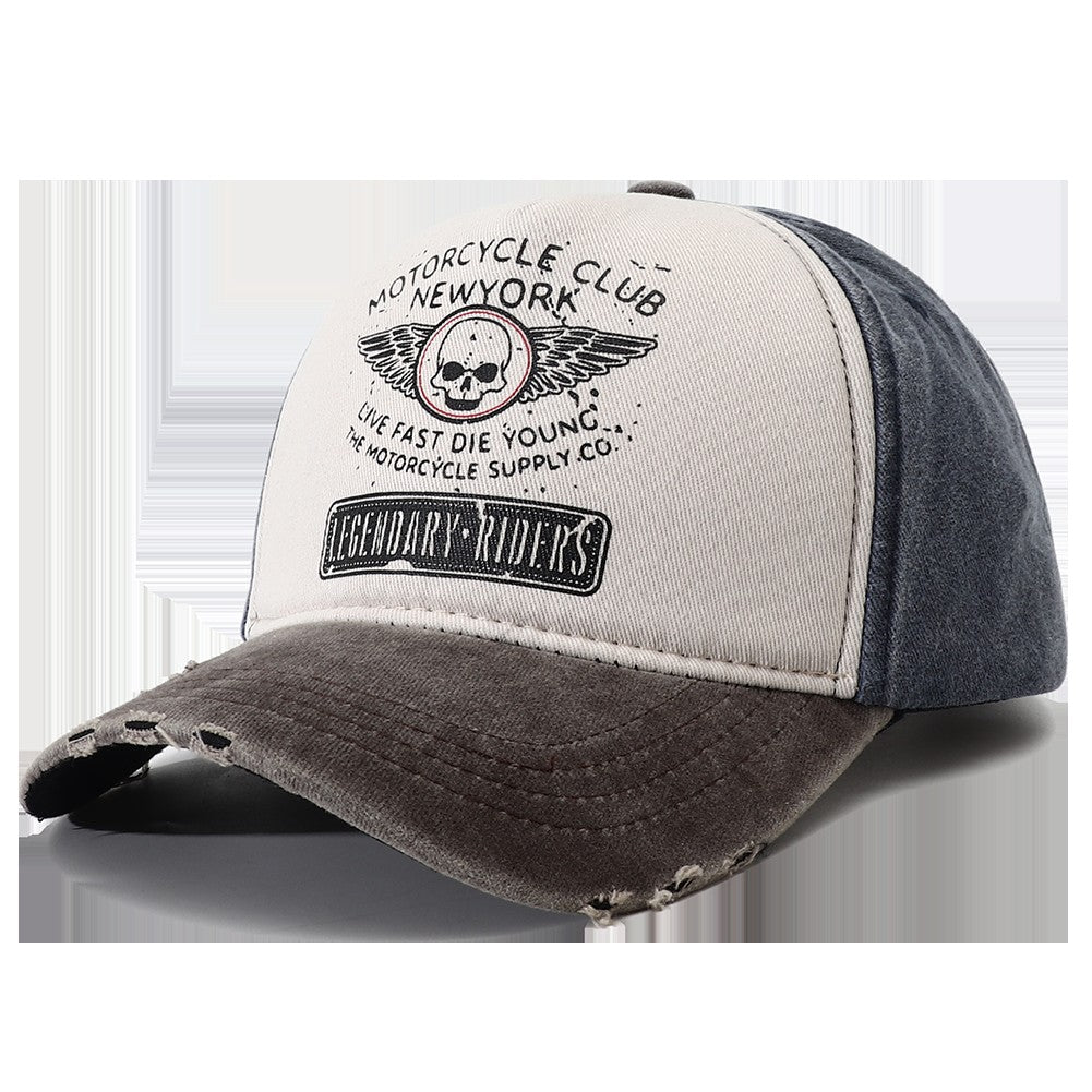 Boné de motocicleta 2023 novo Punk Casquette Femme Estampa de caveira Boné de beisebol de 5 painéis Hip Hop Nova York Bonés Snapback para mulheres e homens Ossos