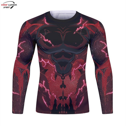 Gym Compression Shirt Men Anime GOKU Cosplay Costume T-Shirt Quick Dry  Long Sleeve Fitness Bodybuilding Workout Sport Shirts