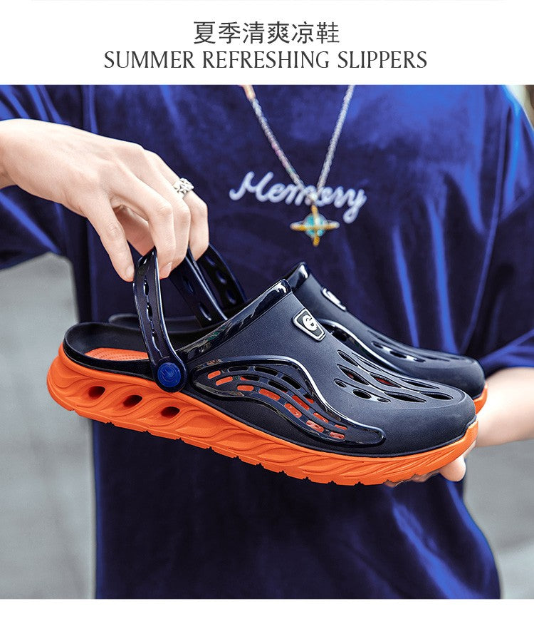 2023 Summer Beach Sandals Non-Slip Breathable Men's EVA Clogs Sandals Trendy Garden Holes Shoes Men Flip Flops