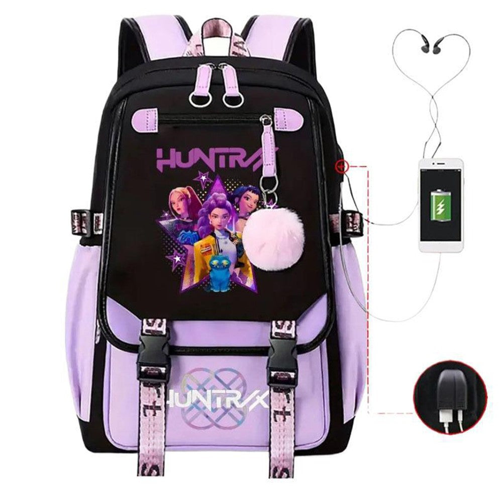 KPop Demon Hunters School Bags Rumi Mira Zoey Mochilas para Fãs Lançamento 2025 Bolsas para Crianças Meninos Meninas Laptop Porta USB