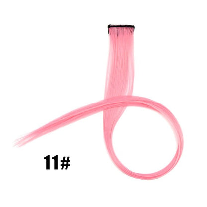 Mega Hair Tic Tac Sintético 55 cm Longo Colorido Liso Peças de Cabelo Sintéticas para Uso Diário Festas