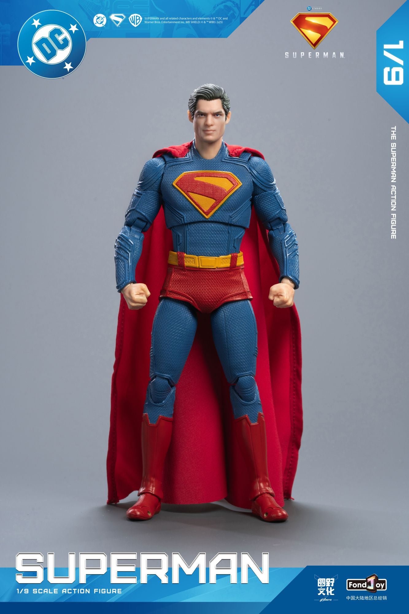 2026 Quente Fondjoy Batalha Danificada Superman Action Figure David Corenswet 1/9 Novo Boneco do Superman PVC Articulado Brinquedo Infantil Presente Para Meninos