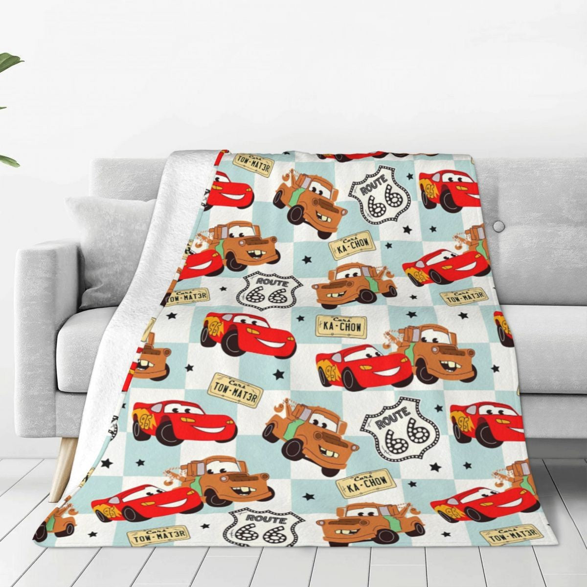 Cars Lightning McQueen 95 Flannel Blanket Life Is A Highway Super Warm Throw Blanket for Couch Bed Picnic Bedspread Sofa Bed