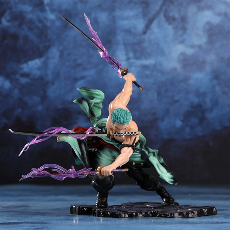 One Piece 10CM Bonecos de Anime GK Roronoa Zoro Três Espadas Sa-maximum PVC Bonecos Colecionáveis de Ação Presentes Infantis