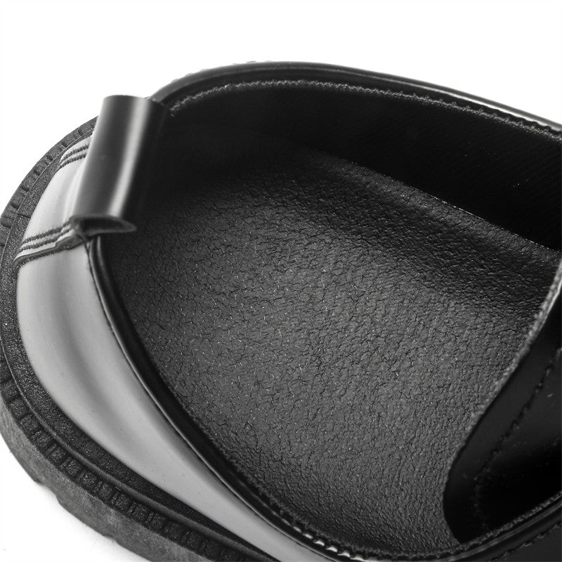 Thick Sole Formal Black Men Leather Shoes Luxury Brand Designer Platform Casual Shoes Wedding Dress Oxfords Shoes Men Work Shoes