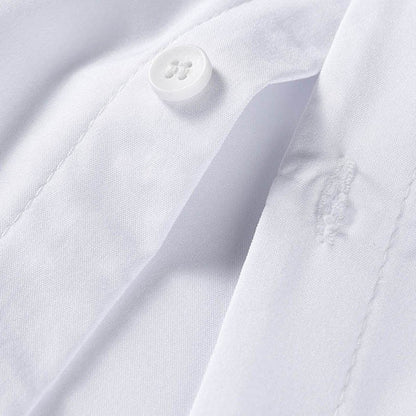 New Men's Business Casual Solid Color Short Sleeved Shirt for Summer Fashion No Ironing Comfortable and Versatile Top