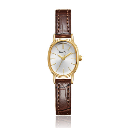 Elegant and fashionable ladies watch simple smooth dial oval case ladies quartz watch