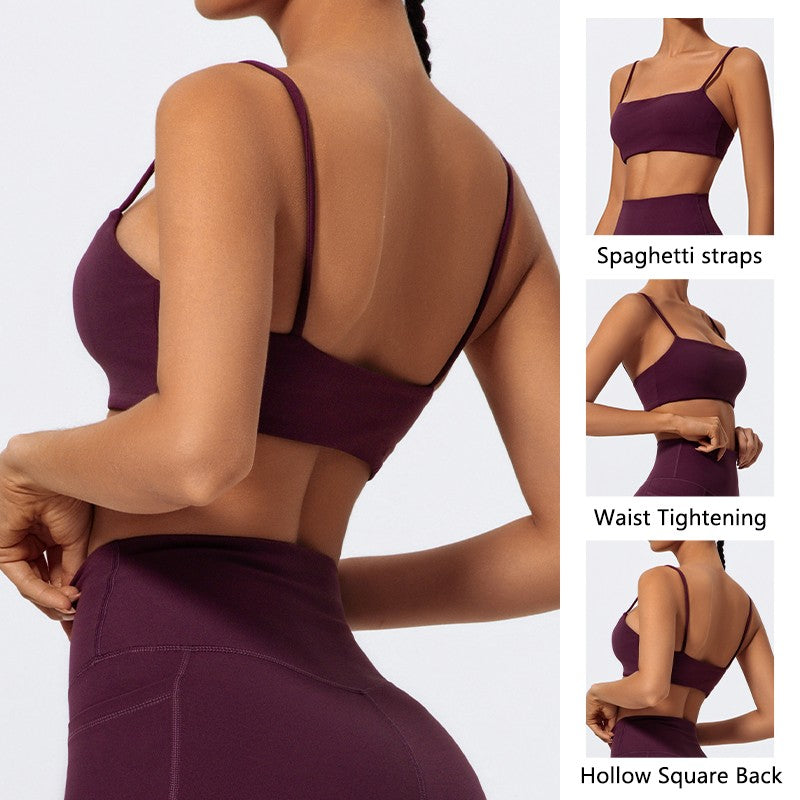 Ctenkevet Sling Yoga Bra Women Gym Workout Push Up Brassiere Female Outdoors Sports Underwear Women Fitness Shockproof Crop Top