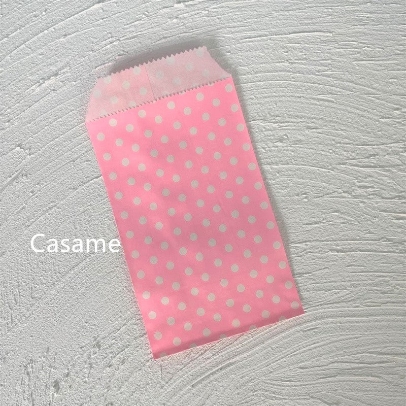 10/25/50 Pcs Small Sack Pouch Mini Dot Kraft Paper Bags Wedding Party Invitation Greeting Cards Paper Gift Bag Birthday
