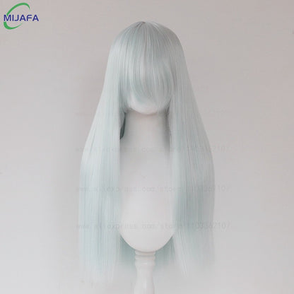 Peruca de Cosplay Longa e Lisa de Altíssima Qualidade, 400g, 48 Cores, 60cm, com Franja, Resistente ao Calor, Perucas Anime + Touca de Peruca
