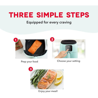 Fritadeira Elétrica de Ar TastiCrisp 2.6 Qt. Cinza Compacta para Alimentos Mais Saudáveis em Minutos Ideal para Espaços Pequenos Características