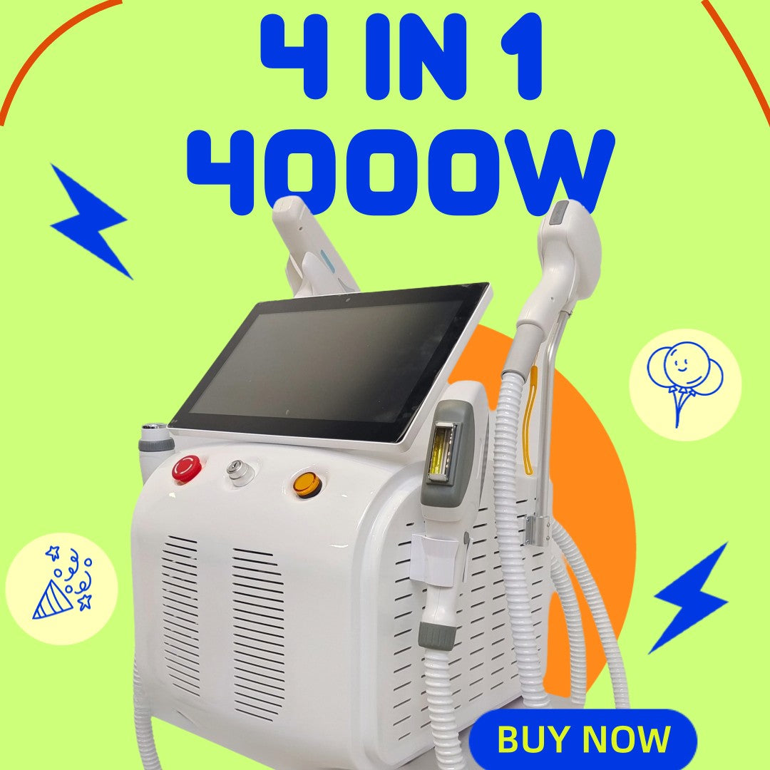 4-IN-1 NEW soprano titanium 755nm 808nm 940nm 1064nm diode laser 4000w permanent hair removal machine IPL tattoo removal machine
