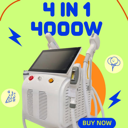 4-IN-1 NEW soprano titanium 755nm 808nm 940nm 1064nm diode laser 4000w permanent hair removal machine IPL tattoo removal machine