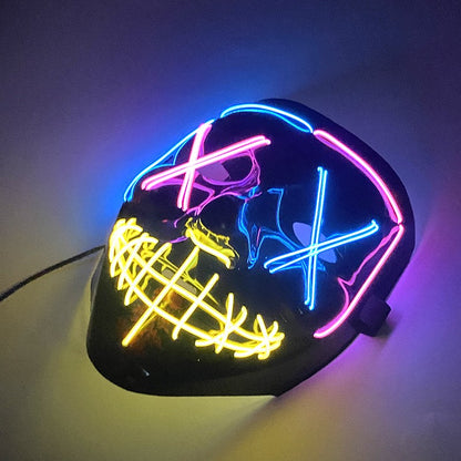 1 pcs Attractive Neon EL Wire Mask  More Colors For Choice Luminous LED Purge Mask Adult Cosplay Prop For Night Glow In The Dark