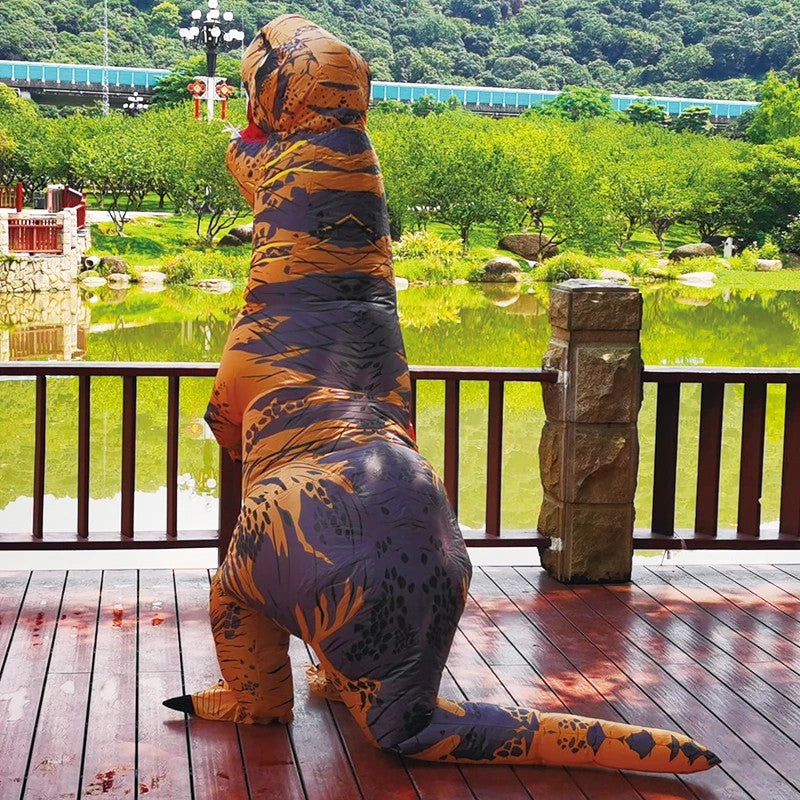 Tyrannosaurus Rex Inflatable Costume Adult Dinosaur Halloween Party Wear Fancy Dress Costume for Adults Festival Mascot