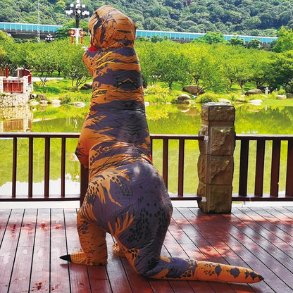 Tyrannosaurus Rex Inflatable Costume Adult Dinosaur Halloween Party Wear Fancy Dress Costume for Adults Festival Mascot