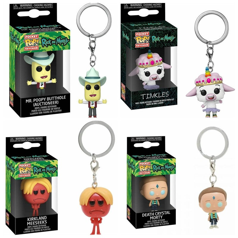 Funko Pop NEW Rick and Morty TINKLES MR. POOPY Keychains Vinyl Figure Keychain Krombopulos Pickle Rick Pocket Pop Keychain Toy
