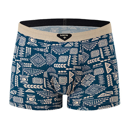 5 Pcs Fashionable And Versatile Printed Underwear For Men In All Seasons Comfortable Plus Size Youth Boxer Shorts Casual Shorts