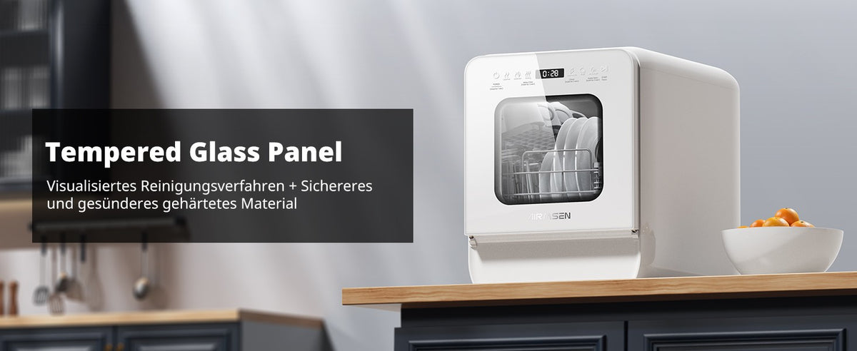 Smart Countertop Dishwasher, Touch Screen Compact Dishwasher, Quick Wash Portable Electric Dishwasher for Home Kitchen
