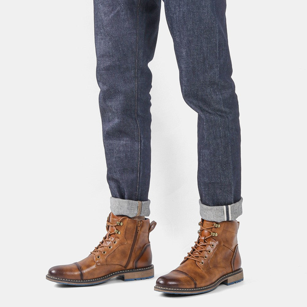 Botas Masculinas de Cano Curto Tamanho 39-45 Botas de Couro Masculinas Marca #AL605