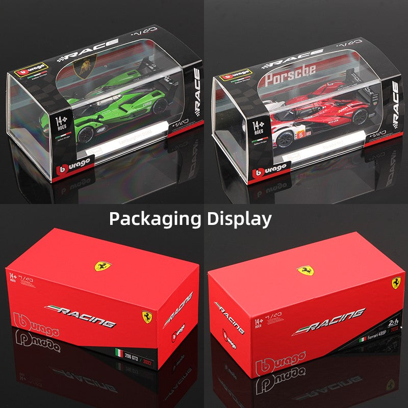 Bburago 1:43 Modelo de Carro de Corrida com Tampa Protetora contra Poeira Série Liga em Miniatura Diecast Brinquedo Estático de Corrida 499P 296 GT3 963 911 GT3 SC63 Fxxk