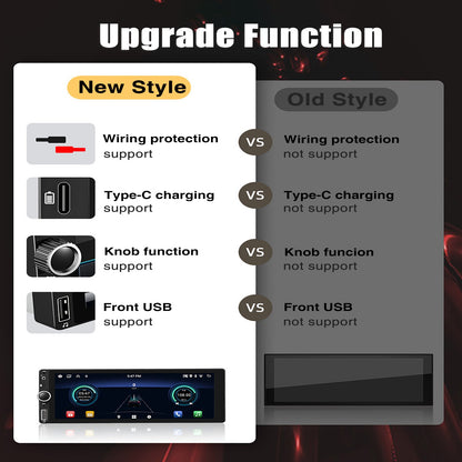 ESSGOO 6.86 Inch Universal Car Radio Carplay Android Auto Car Multimedia Player Autoradio HD Touch Screen FM Bluetooth