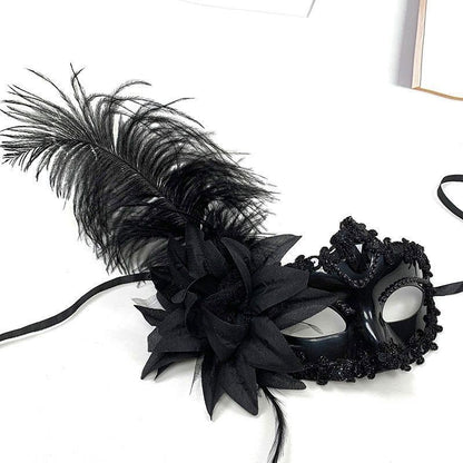 Venetian Princess Mask Feather Floral Elegant Masquerade Costume Adult Party Wear Fancy Dress Face Mask Festival Party Supplies