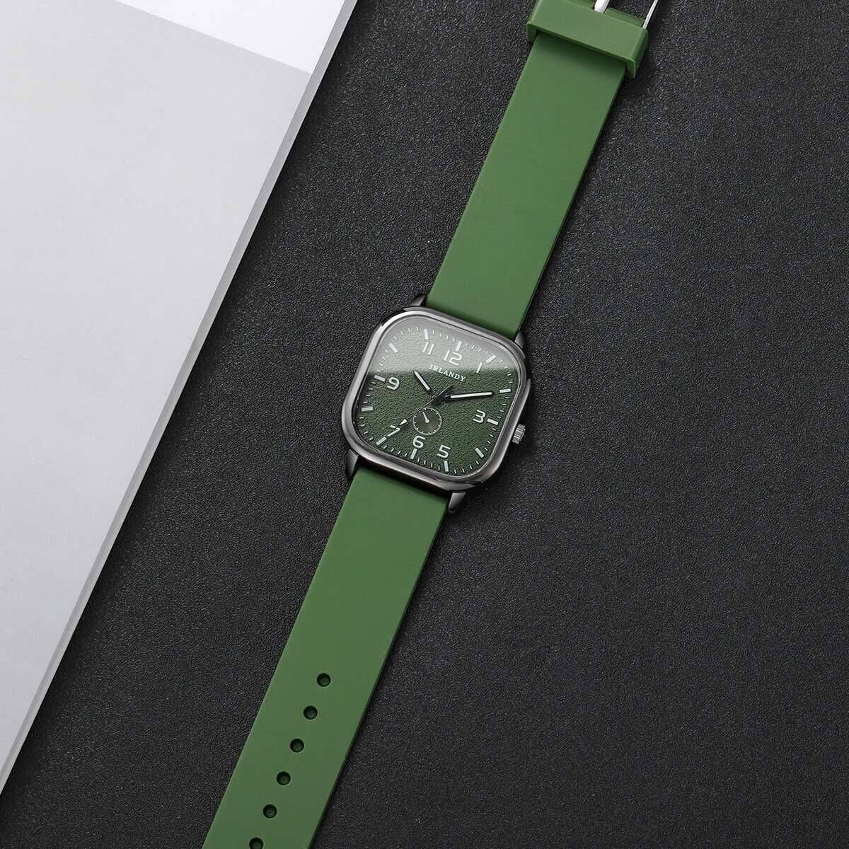 1/2/3PCS Fashion Square Women Watches Casual Silicone Strap Quartz Watches Sports Wristwatch For Men Women Students?Without Box?