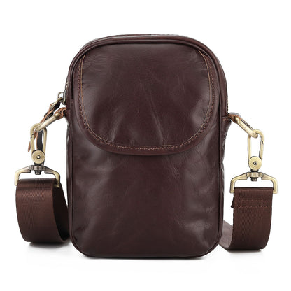 New Men's Cow Leather Crossbody Bag Man Shoulder Bag Casual Male Small Simple Bag For Men