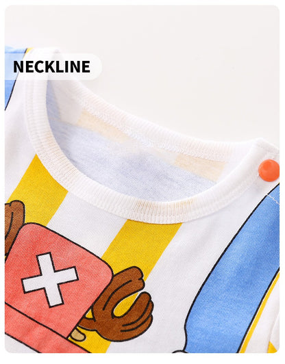 Baby Boys Cartoon Cosplay Outfit 0-18 Months Newborn Knitted 100% Cotton Short Sleeve Infant Clothes Toddler Onesie Costume Cool