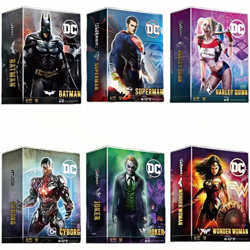 Série Original Autêntica de Colecionador DC Comics FondJoy: Bonecos de 7 polegadas Batman, Superman, Ciborgue, Arlequina, Mulher-Maravilha, Coringa