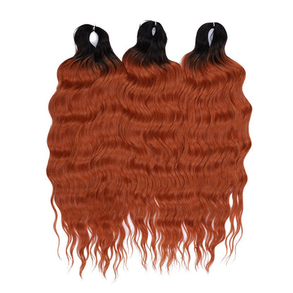 FASHION IDOL Cabelo de Crochê Torção Laranja Extensões de Cabelo Trançado de Onda Profunda Sintética Cabelo Onda de Água 24 Polegadas Fibra Resistente ao Calor
