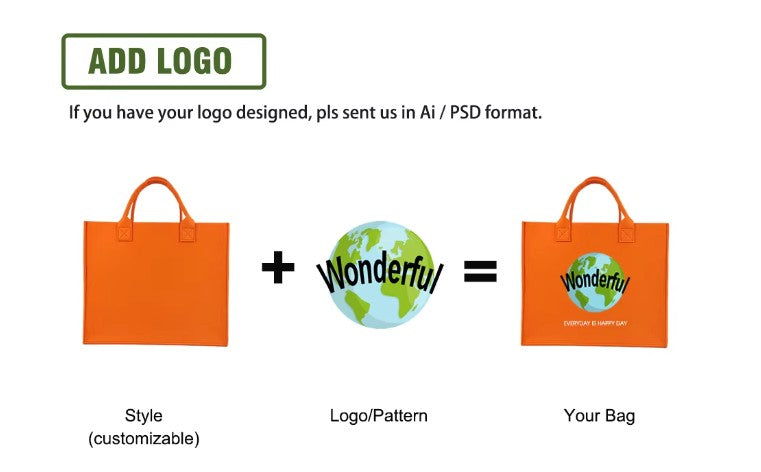 Wholesale 100pcs/lot Hot Sell Large Capacity Customize Logo Size Felt Reusable Tote Shopping Bags for Wedding Party Packaging