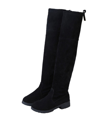 Winter women new knee high boots Outdoor suede antislip shoe Roundtoe casual elastic boot Comfortable fashion ladies shoes Botas