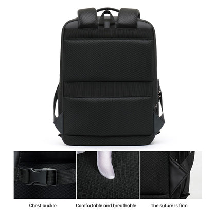 Men's Expandable Computer Backpack Large Capacity Business Travel Trip Luggage Bag E-Sports Game Hard Shell Backpack