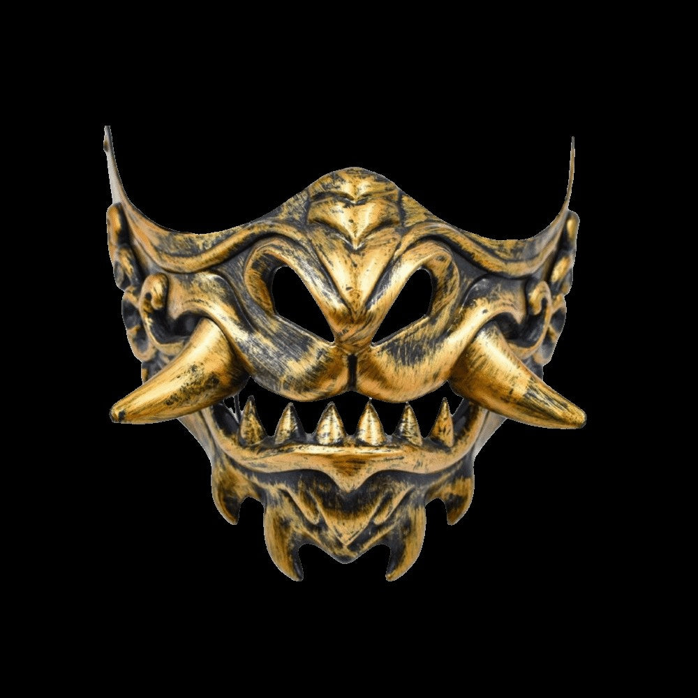 Creative Half Face Cosplay Red Prajna Mask Spooky Funny Samurai Cosplay Mask 3D Masquerade Japanese Mask Toy Children's Toys
