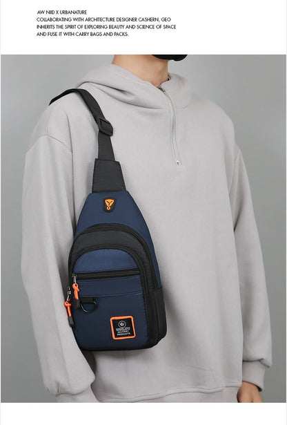 Fashion Men's Chest Bag Handbag Lightweight Oxford Fabric Crossbody Shoulder Bag Stylish Casual Men's Waist Packs Male Chest Bag