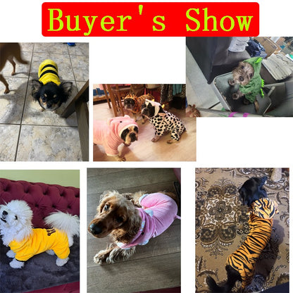 Roupa de Cachorro Macia e Quente de Fleece para Cães Jumpsuits Roupa de Pet para Cães Pequenos Gatos Filhotes Casacos com Capuz Fantasia Chihuahua Yorkshire