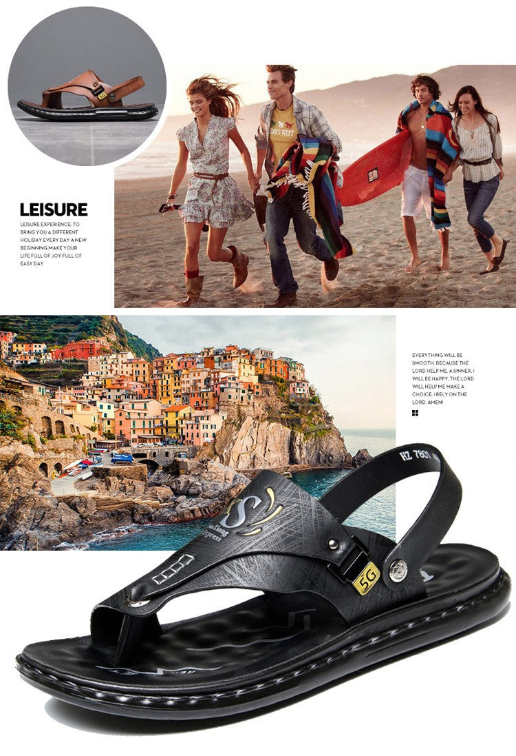 Brand Men's Sandals Summer Soft soled Anti slip Beach Shoes Male  Outdoor comfortable Men slippers Luxury High Quality sandalias