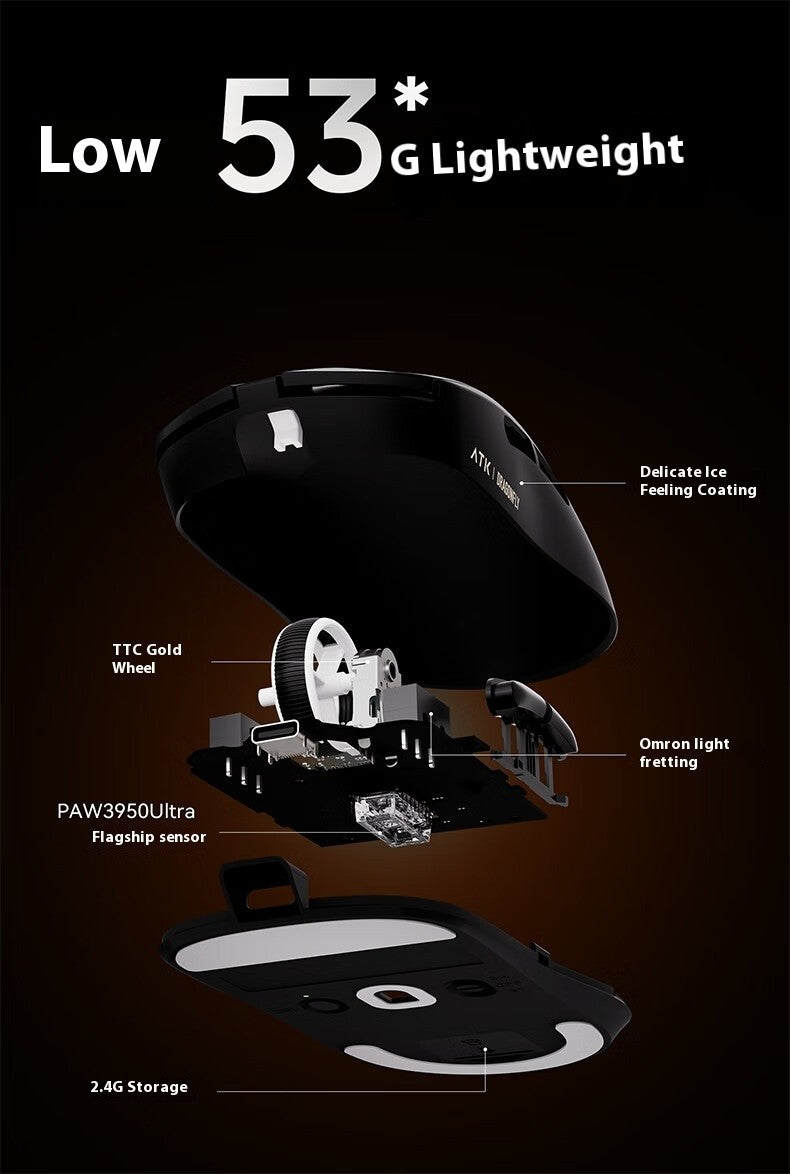 ATK A9 Ultra Wireless Gaming Mouse Tri Mode 8K 53g Lightweight A9/A9 SE/A9 Plus/A9 Pro Gaming Mouse E-sports PC Customized Gift