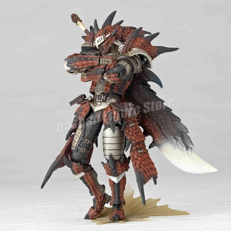 Kaiyodo Monster Hunter Rathalos Boneco de Ação Revoltech Yamaguchi Espadachim Modelo Reus Dragão de Fogo Macho Zinogre Brinquedo em Miniatura