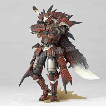 Kaiyodo Monster Hunter Rathalos Boneco de Ação Revoltech Yamaguchi Espadachim Modelo Reus Dragão de Fogo Macho Zinogre Brinquedo em Miniatura