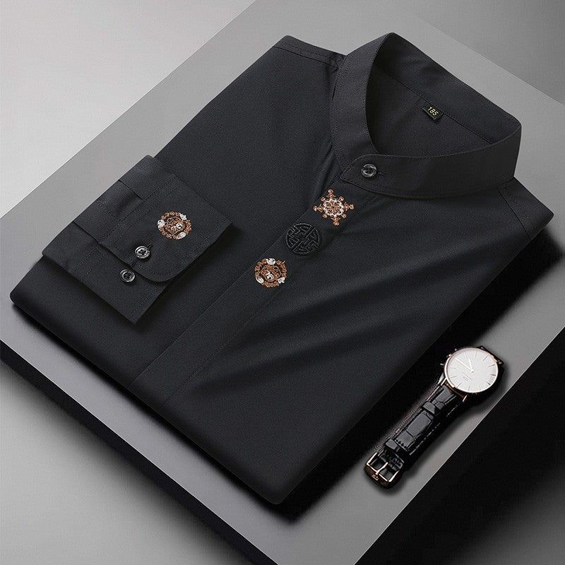 Men Shirt Denim Oversize Plus Size 6XL 7XL 8XL 10XL Oversize Fashion Casual Loose Golden Embroidery Loose Long Sleeve Soft Dress