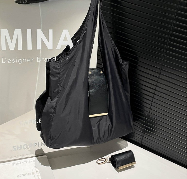 1PCS PU Polyester High Quality Hanging Bag for Shopping Large Capacity Foldable Portable Shopping Bag,Storage bag