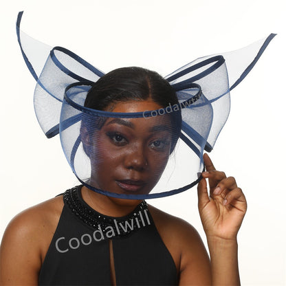 Fascinator de Véu Branco Elegante Chapéu Feminino para Kentucky Derby Evento de Corrida Adorno de Cabeça de Moda Boné de Rede Chapeau para Eventos Femininos