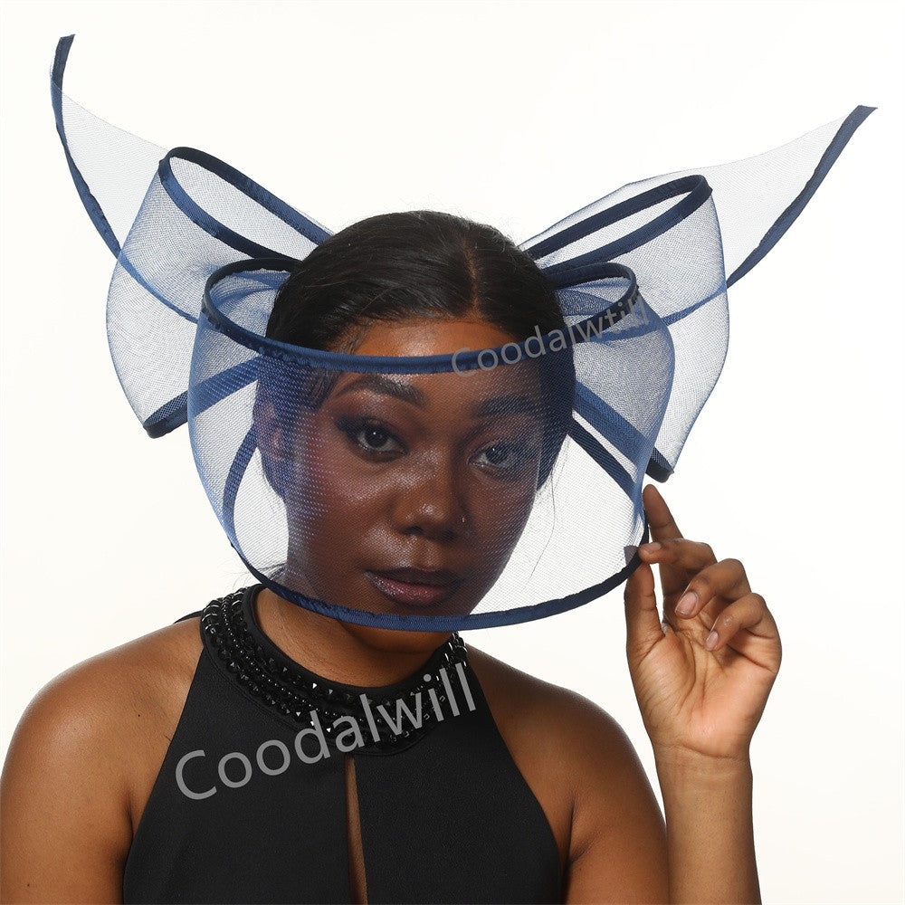 Fascinator de Véu Branco Elegante Chapéu Feminino para Kentucky Derby Evento de Corrida Adorno de Cabeça de Moda Boné de Rede Chapeau para Eventos Femininos
